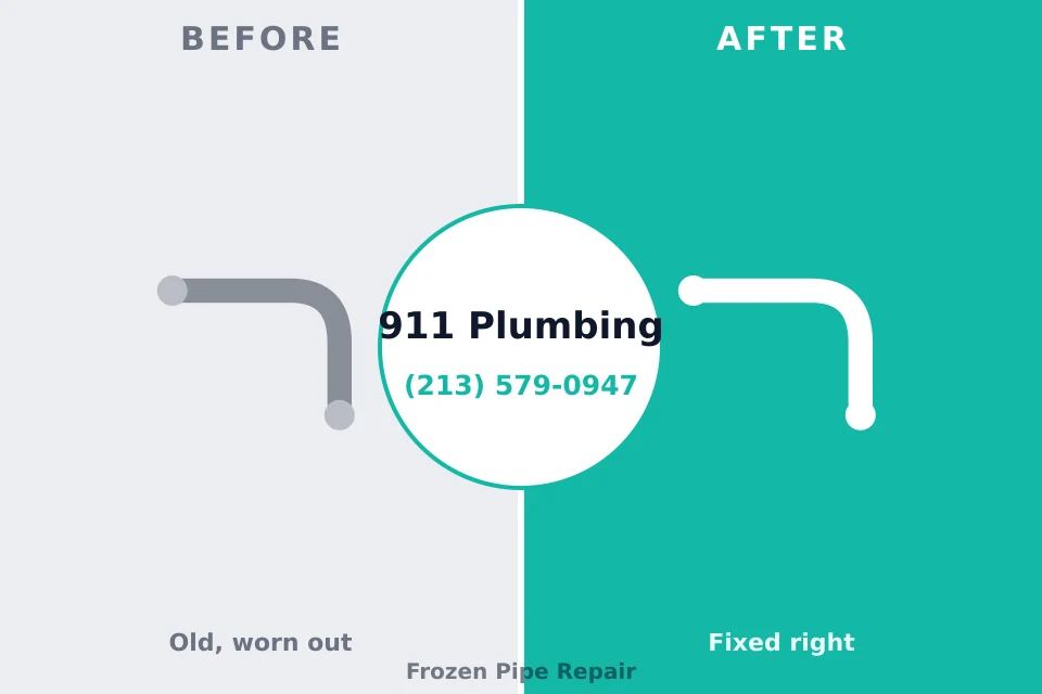 Before and after: plumbing repair Harbor Beach, MI